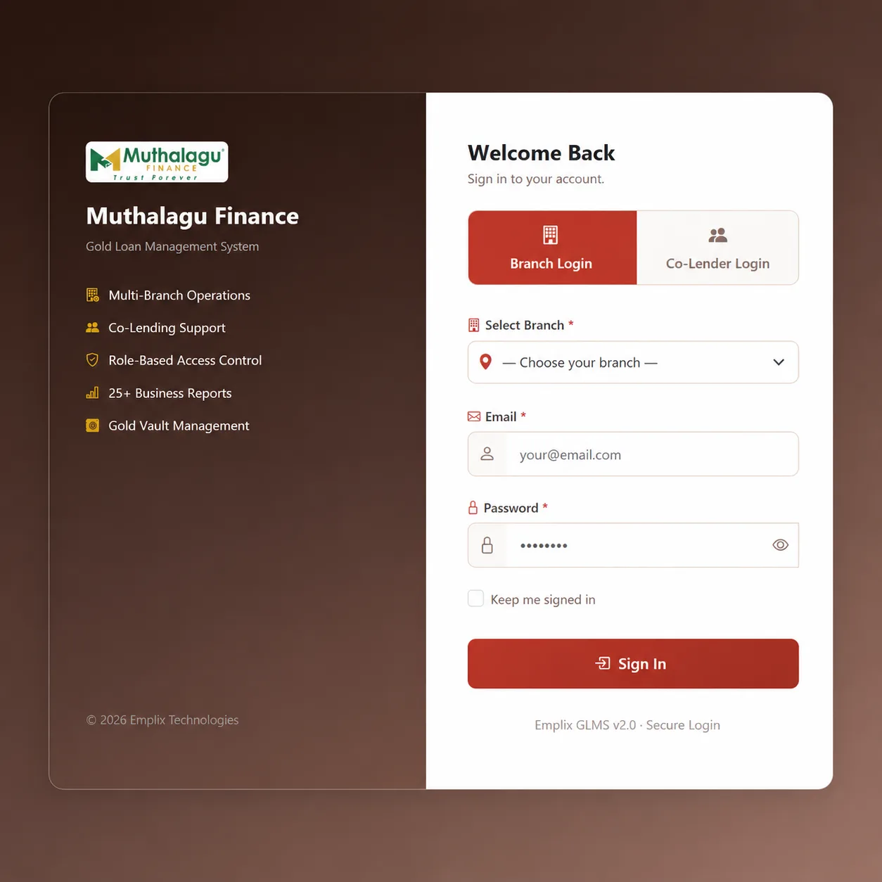Gold Loan Management System website project