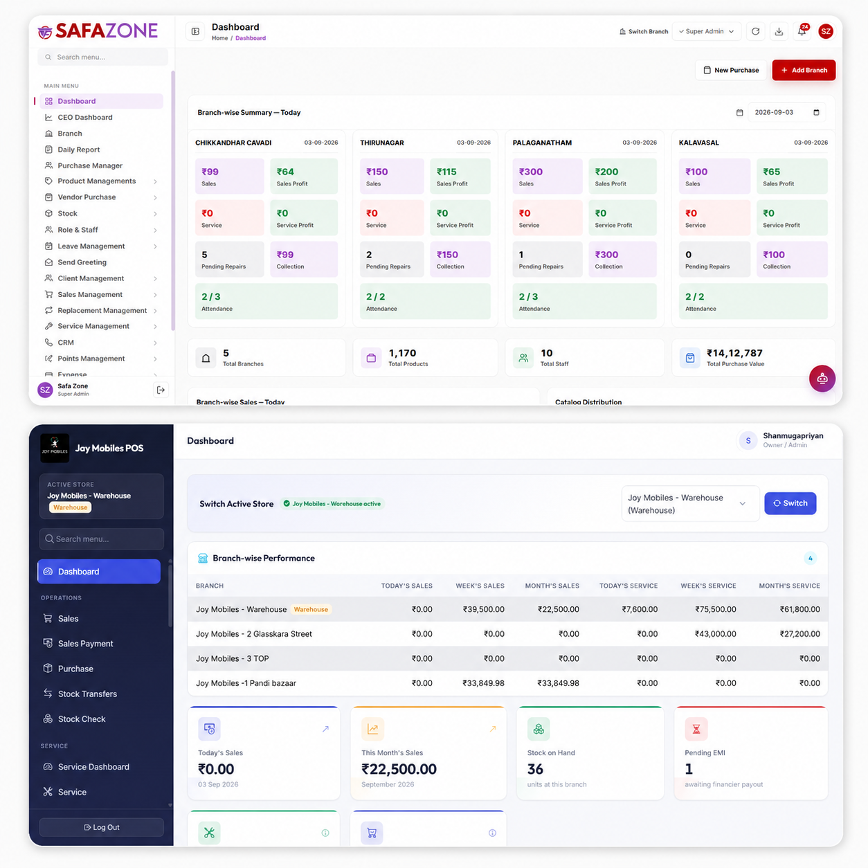 Mobile Shop ERP website project
