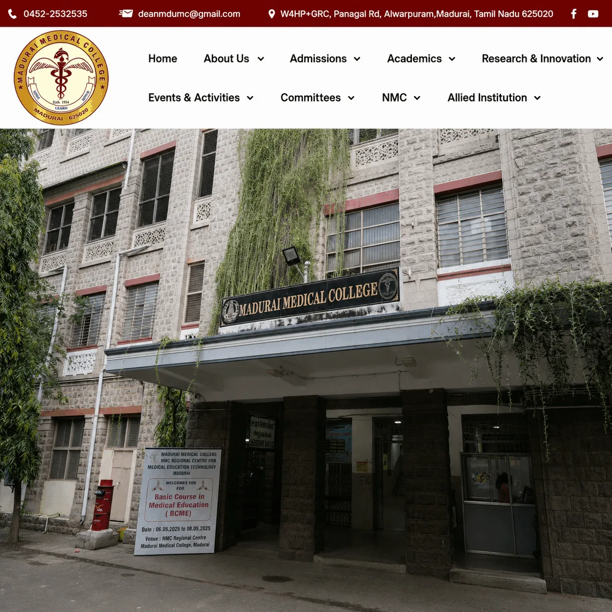 Madurai Medical College website project
